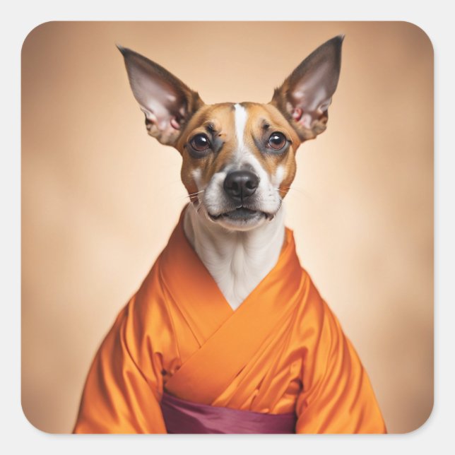 Adesivo Quadrado Terrier Budista Brasileiro (Frente)