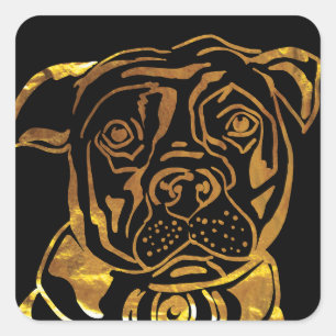ADESIVO QUADRADO TERRIER STAFFORDSHIRE AMERICANO