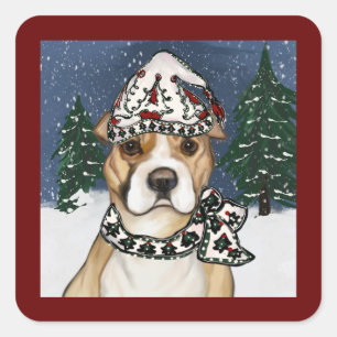 ADESIVO QUADRADO TERRIER STAFFORDSHIRE AMERICANO