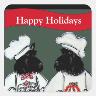 Adesivo Quadrado Terriers escoceses