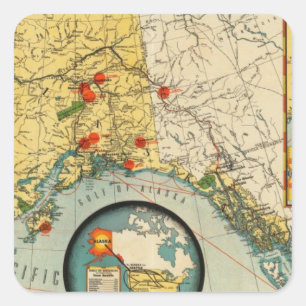 Adesivo Quadrado Território de Alaska