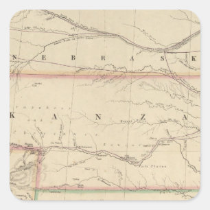 Adesivo Quadrado Território de Kansas e de americanos nativos