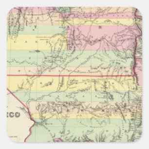 Adesivo Quadrado Territórios de New mexico e de Utá