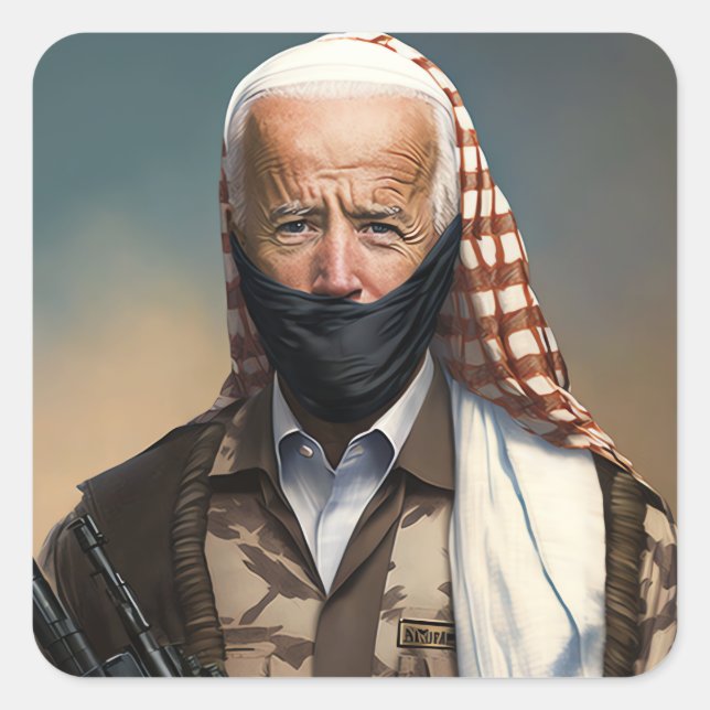 Adesivo Quadrado Terrorista Joe Biden (Frente)