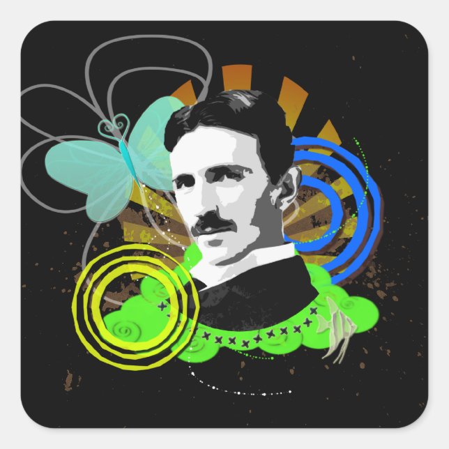 Adesivo Quadrado Tesla (Frente)