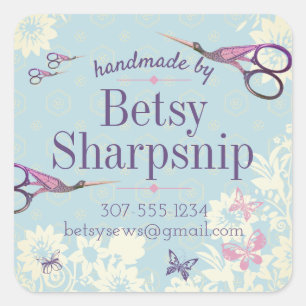 Adesivo Quadrado Tesouras de conservação personalizadas