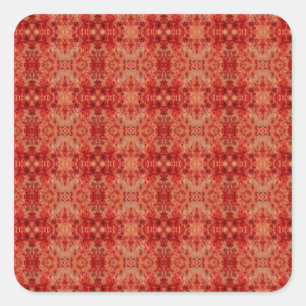 Adesivo Quadrado Teste padrão alaranjado e vermelho