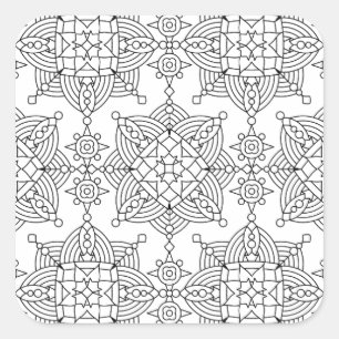 Adesivo Quadrado Teste padrão artística tribal inspirado