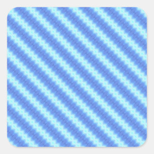 Adesivo Quadrado Teste padrão azul da textura da listra do Crochet
