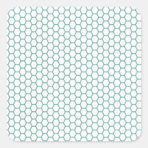 Adesivo Quadrado Teste padrão azul do pente do mel
