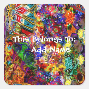 Adesivo Quadrado Teste padrão colorido da arte abstracta