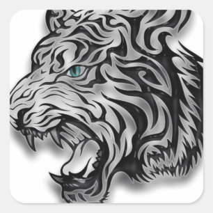 Adesivo Quadrado Teste padrão da pantera do impressão do leopardo