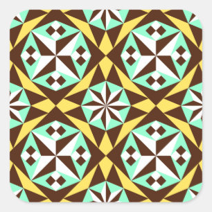 Adesivo Quadrado Teste padrão do azulejo de Barcelona no amarelo,
