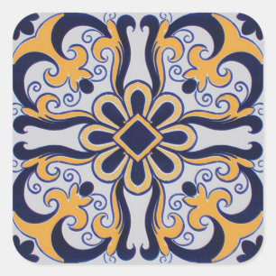 Adesivo Quadrado Teste padrão do azulejo do português