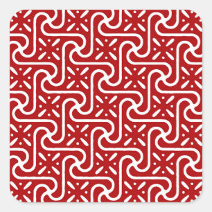 Adesivo Quadrado Teste padrão do azulejo, obscuridade - vermelho e