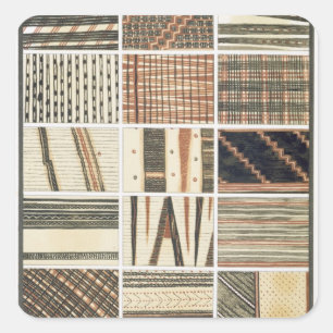 Adesivo Quadrado Teste padrão do tapa polinésio do cozinheiro