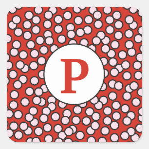 Adesivo Quadrado Teste padrão Dotty do monograma