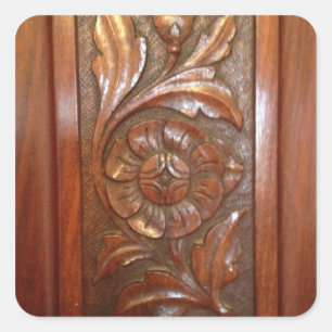 Adesivo Quadrado teste padrão filigrana cinzelado da flor de