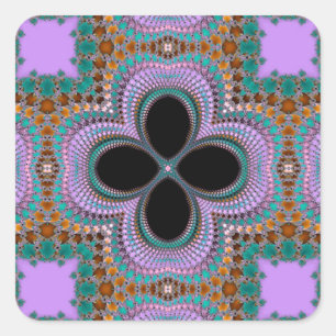 Adesivo Quadrado Teste padrão floral geométrico marroquino
