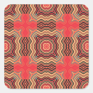 Adesivo Quadrado Teste padrão sem emenda retro do arco-íris