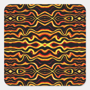 Adesivo Quadrado Teste padrão tribal do abstrato da arte