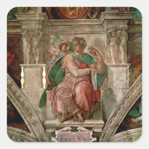 Adesivo Quadrado Teto da Capela Sistina: O Profeta Isaiah