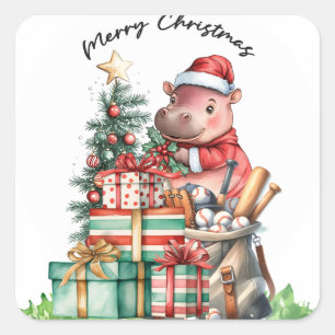 Adesivo Quadrado Teto de Natal de Baseball