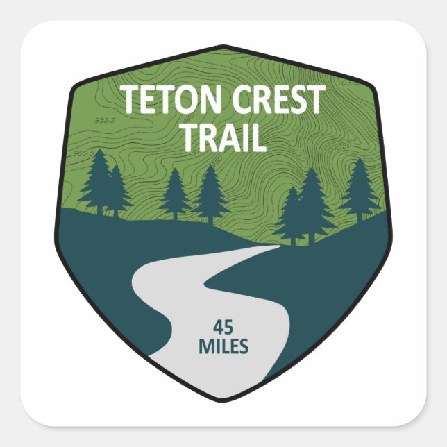 Adesivo Quadrado Teton Crest Trail (Frente)