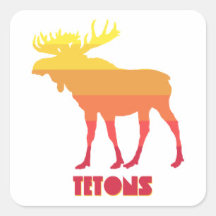 Adesivo Quadrado Tetons Moose