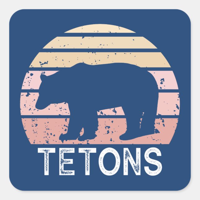Adesivo Quadrado Tetons - Urso Retroativo (Frente)