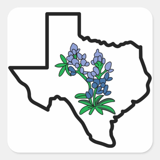 Adesivo Quadrado Texas Bluebonnets (Frente)