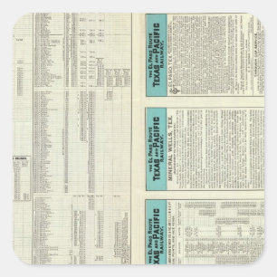 Adesivo Quadrado Texas e estrada de ferro pacífica