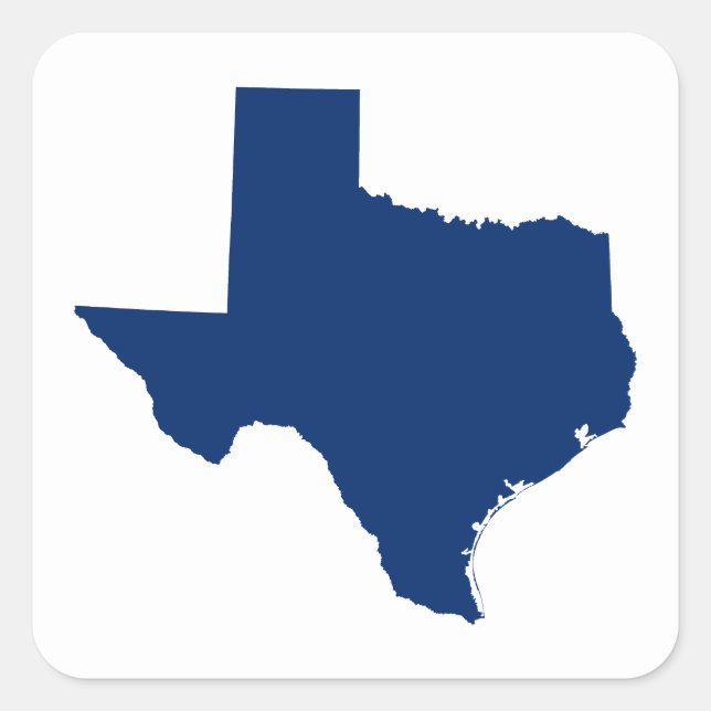 Adesivo Quadrado Texas em Azul (Frente)