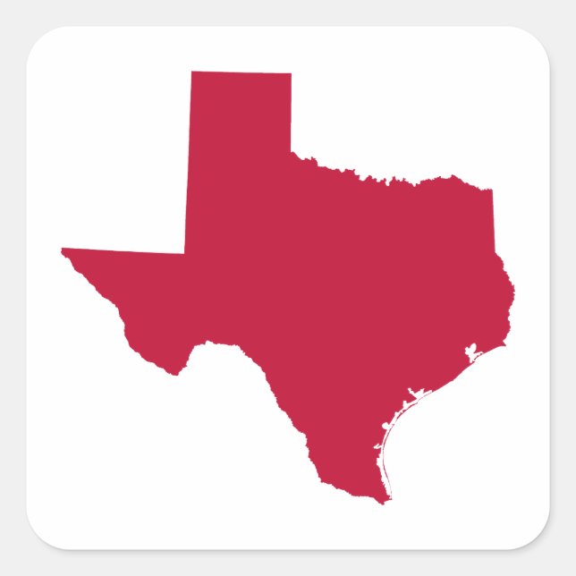 Adesivo Quadrado Texas em Vermelho (Frente)