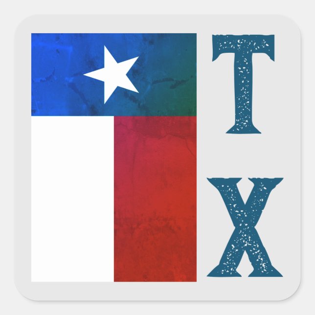 Adesivo Quadrado Texas Flag (vertical) (Frente)