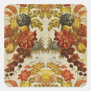 Adesivo Quadrado Têxtil com padrão floral repetitivo