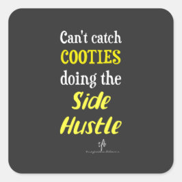 Adesivo Quadrado Texto Amarelo de Cooties Laterais de Hustle