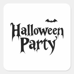 Adesivo Quadrado Texto Assustador para Festa de Halloween
