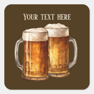 Adesivo Quadrado Texto de adição de cerveja legal