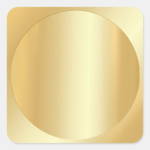 Adesivo Quadrado Texto de Adição de Modelo Dourado Faux de Vazio