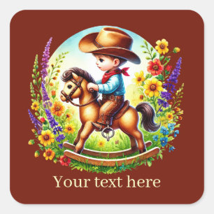 Adesivo Quadrado Texto de adição do legal Cowboy