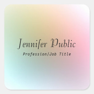 Adesivo Quadrado Texto de Script Modelo Calligrafado Colorido