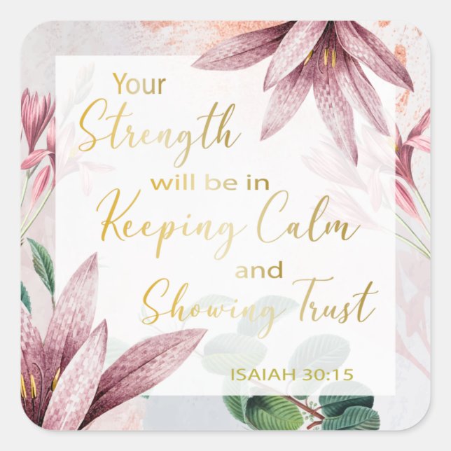 Adesivo Quadrado Texto do Ano JW 2021 - Manter Calmo e Mostrar Quad (Frente)