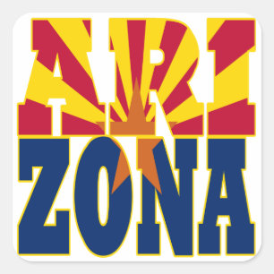 Adesivo Quadrado texto do sinalizador de estado de arizona