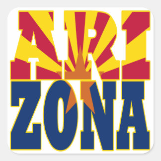 Adesivo Quadrado texto do sinalizador de estado de arizona