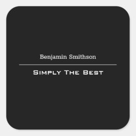 Adesivo Quadrado Texto e cores personalizáveis preto e branco básic