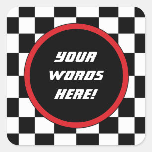 Adesivo Quadrado Texto feito sob encomenda quadrado Checkered
