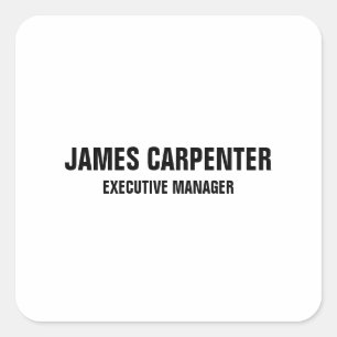 Adesivo Quadrado Texto Negrito Branco Branco Moderno Profissional