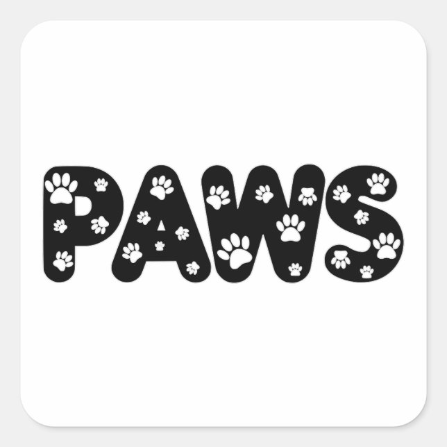 Adesivo Quadrado Texto Personalizado de Páginas de Cães (Frente)