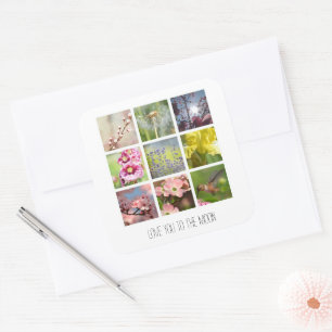Adesivo Quadrado Texto Personalizado e Colagem de Fotos